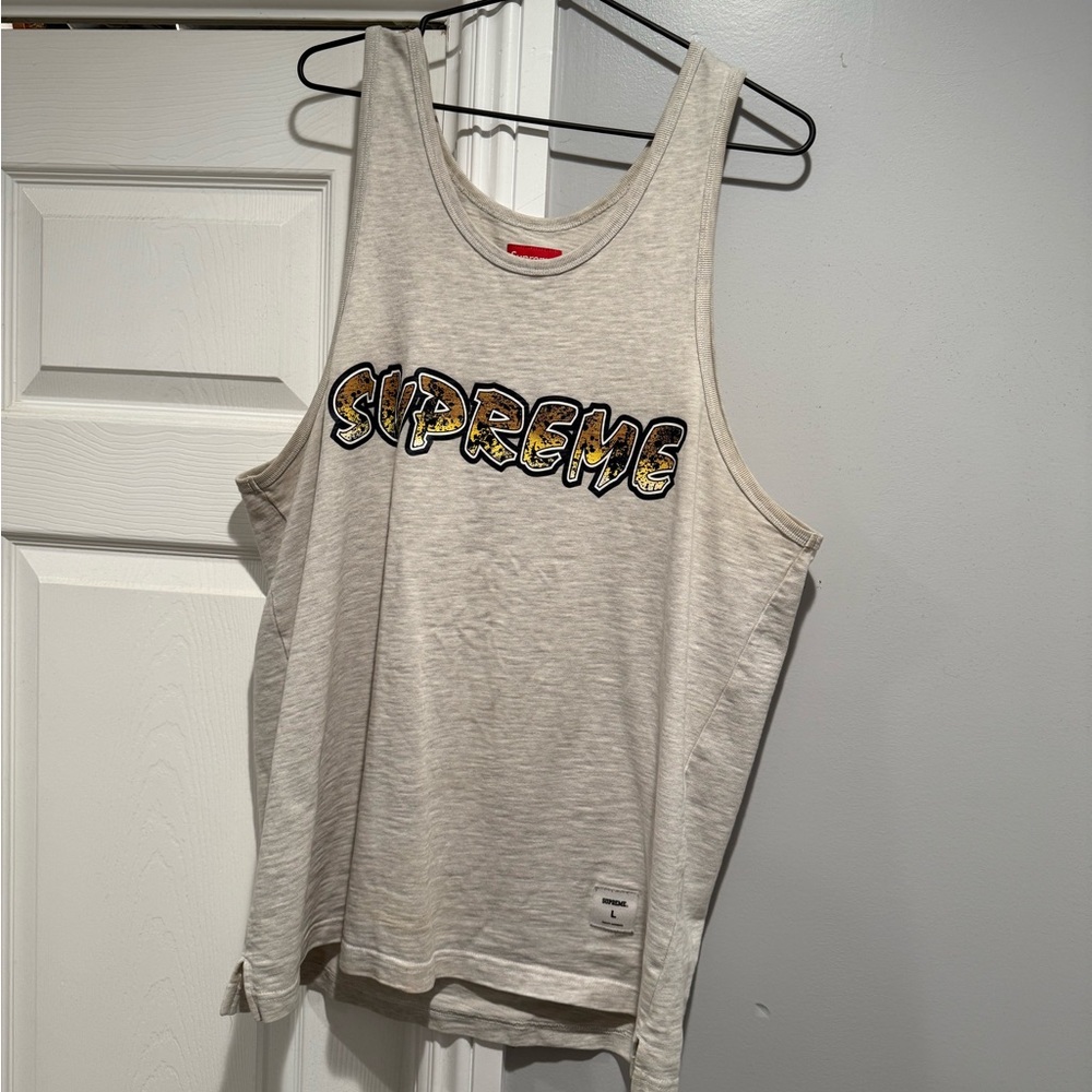 Supreme Graphic Tank Top in Cream